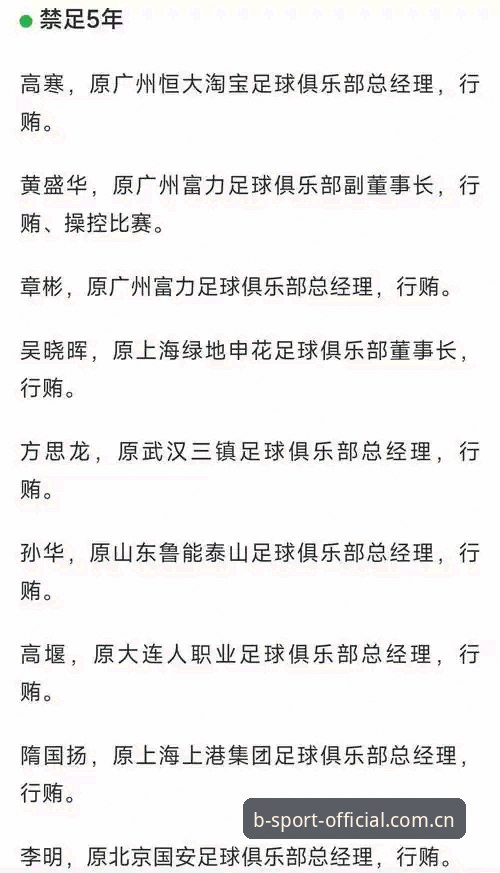 中国足协第三批禁足名单深度解析：b体育官方安装教程带你了解赛事公平性新动向
